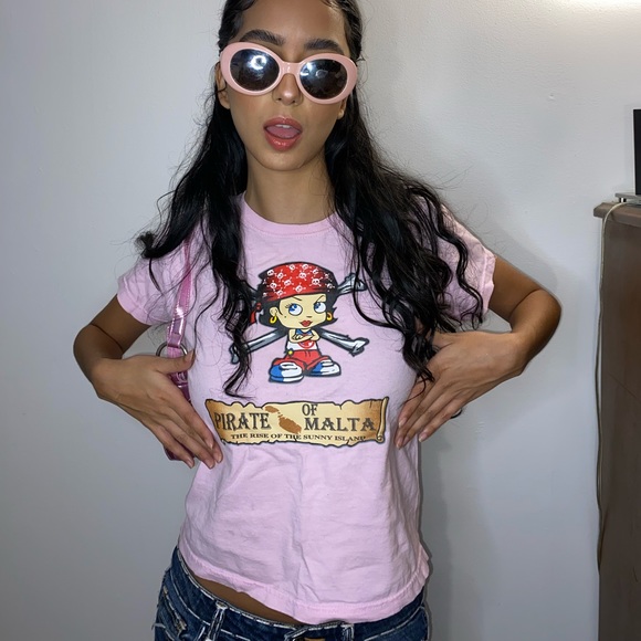 VINTAGE PINK BABY TEE - Picture 2 of 4